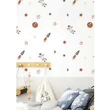 Wallhuman Uzay Roketleri Çocuk Odası Duvar Stickerı