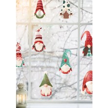 Wallhuman Yılbaşı-Cüce Kardeşler Çocuk Bebek Odası Sticker Seti , Yılbaşı Süsü Yeni Yıl Kış Konsepti