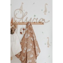 Wallhuman Beyaz Kazlar Suluboya Çizim Çocuk Odası Duvar Stickerı