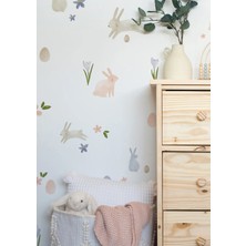 Wallhuman Paskalya Tavşanları Çocuk Odası Duvar Stickerı