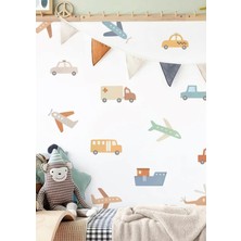 Wallhuman Soft Ulaşım Araçları Çocuk Odası Duvar Stickerı
