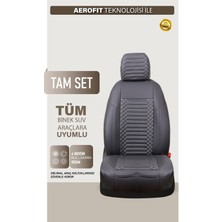 Castor Otomotiv Renault Megane 1 Uyumlu Deri Oto Koltuk Kılıfı 5 Li Tam Set Revo Füme