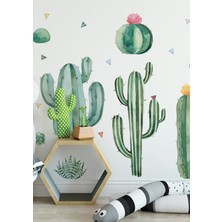 Wallhuman Dev Kaktüsler Çocuk Odası ve Ev Dekorasyonu Stickerı