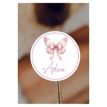 Wallhuman Isimli Kişiye Özel Yuvarlak Bebek Etiket/sticker 4X4CM 96 Adet