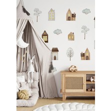 Wallhuman Küçük Şehir Evleri Çocuk Odası Duvar Stickerı