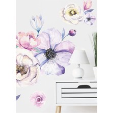 Wallhuman Mor Çiçek Seti Duvar Stickerı