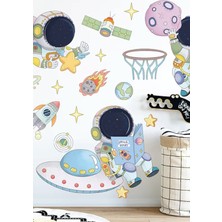 Wallhuman Oyuncu Astronotlar Çocuk Odası Duvar Stickerı