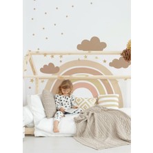 Wallhuman Brown Gökkuşağı Çocuk Odası Duvar Stickerı