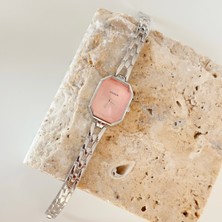 Vesce Atelier Angulaire Gümüş Saat Pembe