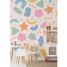 Wallhuman Dev Soyut Şekiller Çocuk Odası, Kreş, Anaokulu Duvar Stickerı