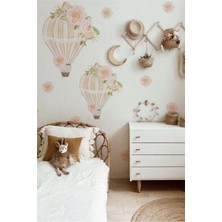 Wallhuman Renkli Çiçekli Balon Duvar Stickerı