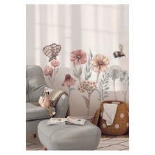 Wallhuman Güz Çiçekleri Bahçesi Duvar Stickeri