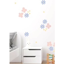 Wallhuman Basit Çiçekler Çocuk Odası Duvar Stickerı