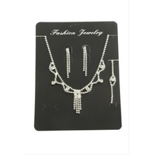 Bijuteri Net Kare Taşlı Set Kolye