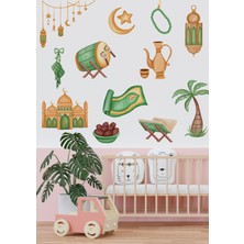 Wallhuman Hoşgeldin Ramazan Bayramı Yapışkanlı Sticker Duvar Cam Dolap Çıkartması Süsü