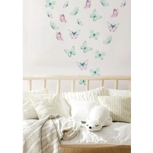 Wallhuman Pastel Kelebekler Çocuk Odası Duvar Stickerı