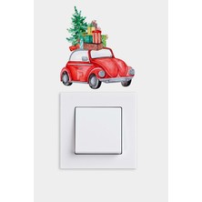Wallhuman Priz- Noel Hediyeli Araba Çocuk Odası Priz Stickerı