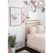 Wallhuman Pembe Güller ve Şakayıklar Çocuk Odası Duvar Stickerı