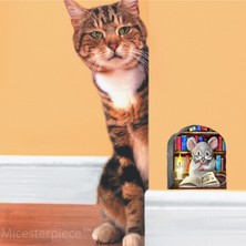 Wallhuman Duvar Deliğinde Yaşlı Fare Stickerı (3d Görünümlü)