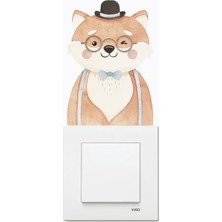 Wallhuman Priz- Papyonlu Tilki Çocuk Odası Stickerı