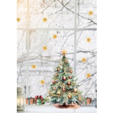 Wallhuman Yılbaşı-Noel Ağacı Çocuk Bebek Odası Sticker Seti , Yılbaşı Süsü Yeni Yıl Kış Konsepti