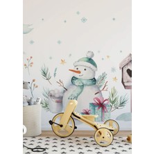 Wallhuman Yılbaşı-Kardan Adam Çocuk Bebek Odası Sticker Set