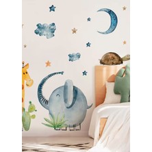 Wallhuman Sevimli Filin Arkadaşları Çocuk Odası Duvar Stickerı