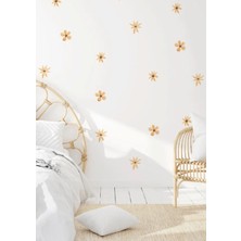 Wallhuman Turuncu Pastel Çiçekler Çocuk Odası Duvar Stickerı