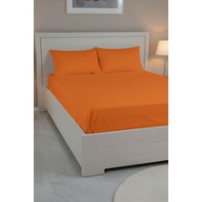Favora %100 Pamuk Ranforce Premium Çift Kişilik Çarşaf Seti - Turuncu