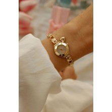 Spectrum Mini Minimal Kasa Kalp Detaylı Metal Kordon Kadın Kol Saati