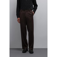 Antioch Koyu Kahve Relax Fit Baggy Pilili Erkek Pantolon