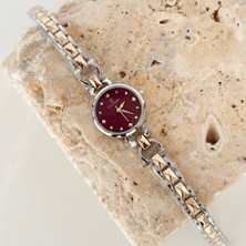 Vesce Atelier Soilleir Gümüş Gold Saat Bordo