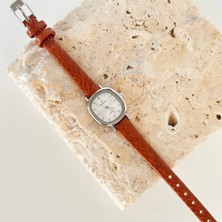 Vesce Atelier Hürel Gümüş Kahverengi Kordon Saat