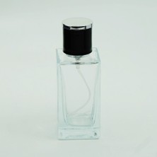 Boş Parfüm Şişesi 50 ml Kare (10 Adet) (Sprey Aparat Ile Kapatılır-Kolay Kapama) Boş Şişe