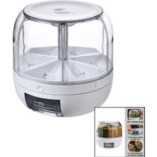 Go İthalat 360° DÖNEBİLEN GIDA ORGANİZERİ 6 BÖLMELİ - 6KG. OTOMATİK DÜĞME MUSLUK (3791)