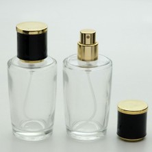 Parfüm Şişesi 50 ml 10 Adet Konik Silindir (Spreyi Aparatile Kapatılan-Kolay Kapama) Model