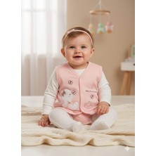 Zerva Queen Nakışlı Kız Bebek Yeleği