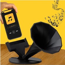 Telefon Pasif Hoparlör Ses Yükseltici Stand – Vintage Gramofon Tasarımlı Akustik Amplifikatör