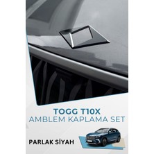 Graficar Togg T10X Uyumlu Amblem Kaplama Sticker Set - PARLAK SİYAH