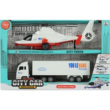 MEGA City Car Helikopter ve Kamyon Ikili Araç Set Beyaz Kamyon