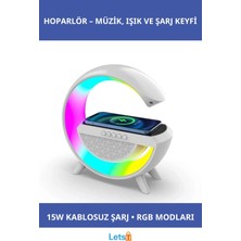 Letsii Kablosuz Şarj Standlı Rgb Hoparlör 15W Hızlı Şarj