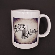 Pilelistore Müzik Notaları Tasarımlı Kupa Bardak