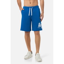 Boxeur Des Rues White Shorts With Logo Cobalt Blue