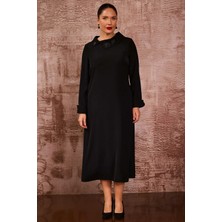 Galaxi Kadın Büyük Beden Dikiş Desenli Tunik 4006 Siyah