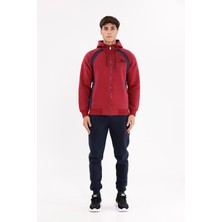 Yan Panel Detaylı Fermuarlı Kapüşonlu Üst ve Cepli Alt Iki Parça Spor Eşofman Takımı