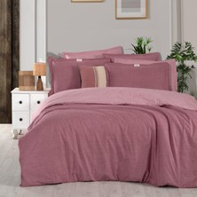 Sarev Solo Tone Çift Kişilik %100 Pamuk Nevresim Takımı Pembe