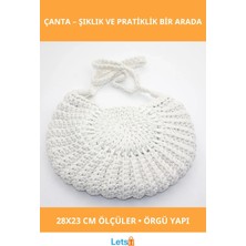 Letsii Beyaz Örgü Tasarımlı Hafif ve Şık Çanta