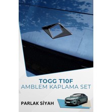 Graficar Togg T10F Sedan Uyumlu Amblem Kaplama Sticker Set - PARLAK SİYAH