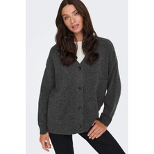 Only Kadın Onlhouston V Yaka Uzun Kollu Yünlü Hırka 15353192 Antrasit