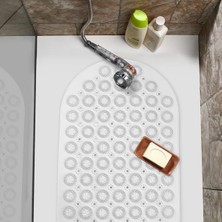 Dilan Store 2 Adet Duşa Kabin Banyo & Duş Kaydırmazı & Küvet Paspası Vantuzlu Oval Masajlı 37X69CM D-142